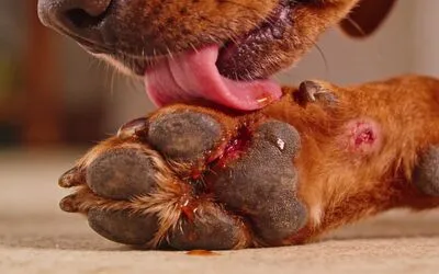 Dog licking paws - food sensitivity connection