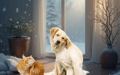 Dog and cat scratching